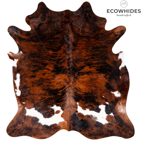 Tricolor Cowhide Rug Size 6'8" L X 6'3'' W 5154 , Stain Resistant Fur | eCowhides