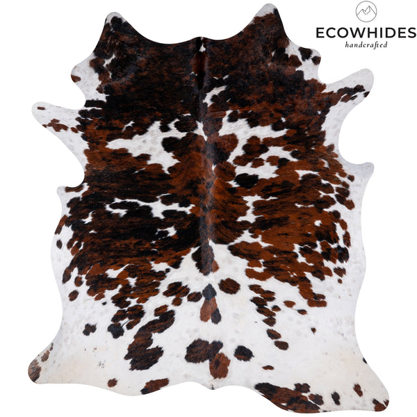 Tricolor Cowhide Rug Size 6'4'' L X 5'5'' W 5209 , Stain Resistant Fur | eCowhides