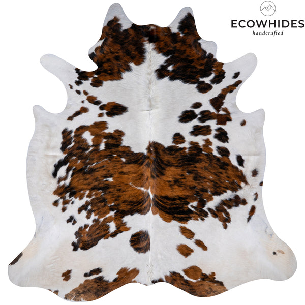 Tricolor Cowhide Rug Size 7'4'' L X 6'10'' W 5224 , Stain Resistant Fur | eCowhides