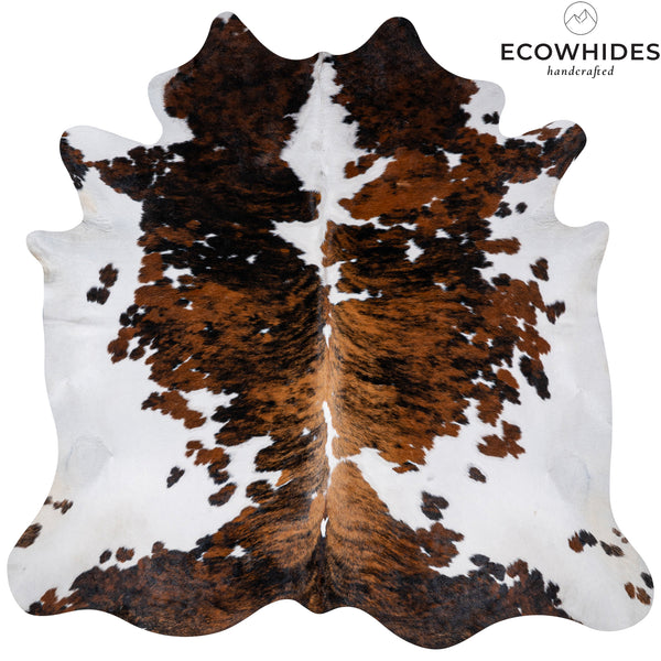 Tricolor Cowhide Rug Size 6'7'' L X 6'8'' W 5231 , Stain Resistant Fur | eCowhides