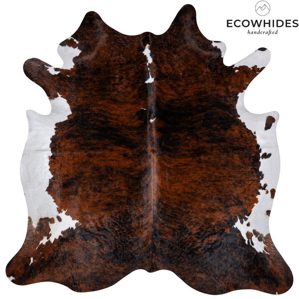 Brindle White Belly Cowhide Rug Size 6'11'' L X 6'8'' W 5237 , Stain Resistant Fur | eCowhides