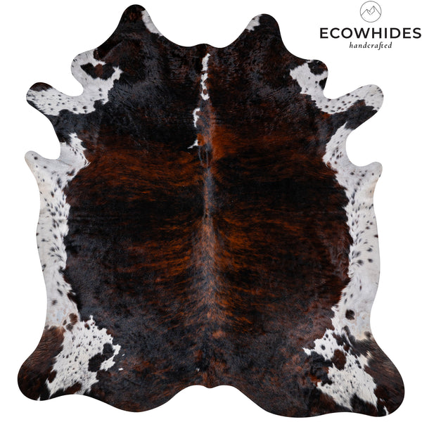 Brindle White Belly Cowhide Rug Size 7'3'' L X 6'7'' W 5241 , Stain Resistant Fur | eCowhides