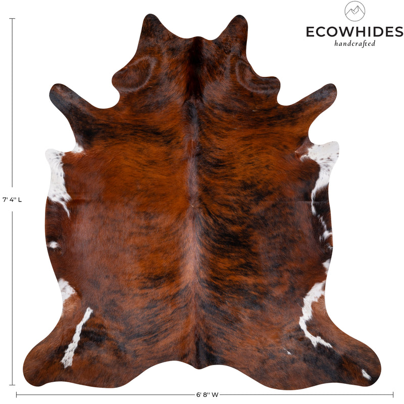 Brindle Cowhide Rug Size 7'4'' L X 6'8'' W 5267 , Stain Resistant Fur | eCowhides