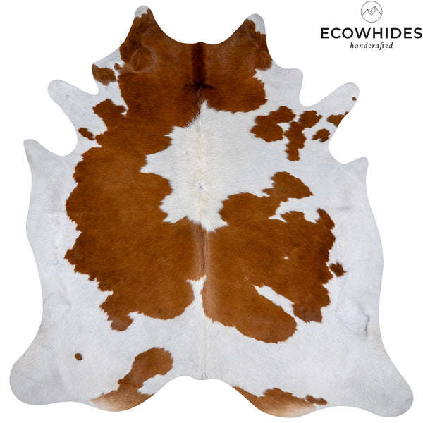 Brown And White Cowhide Rug Size 7'1'' L X 6'9'' W 5270 , Stain Resistant Fur | eCowhides