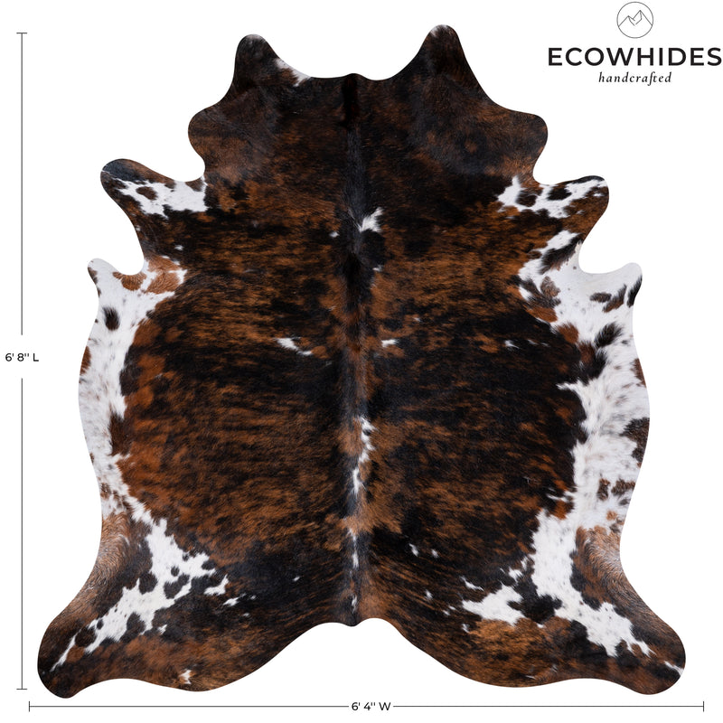 Brindle Mix Cowhide Rug Size 6'8'' L X 6'4'' W 5282 , Stain Resistant Fur | eCowhides