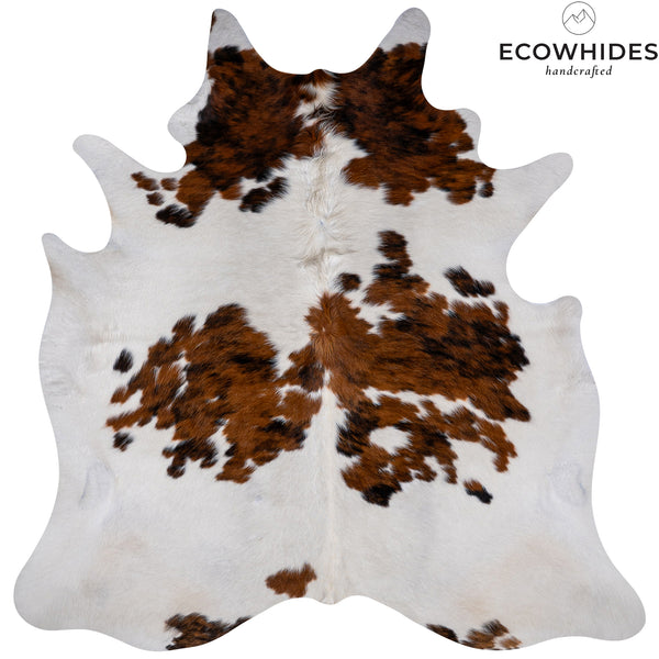 Tricolor Cowhide Rug Size 6'7'' L X 6'4'' W 5292 , Stain Resistant Fur | eCowhides