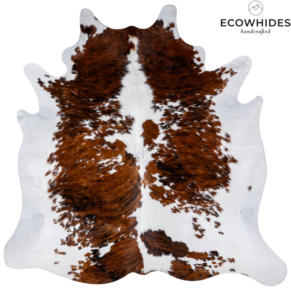 Tricolor Cowhide Rug Size 6'4'' L X 6'5'' W 5294 , Stain Resistant Fur | eCowhides