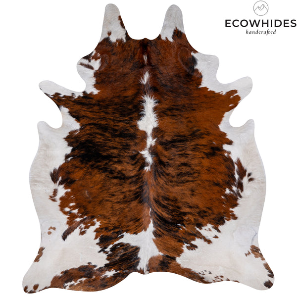 Tricolor Cowhide Rug Size 6'7'' L X 5'8'' W 5305 , Stain Resistant Fur | eCowhides