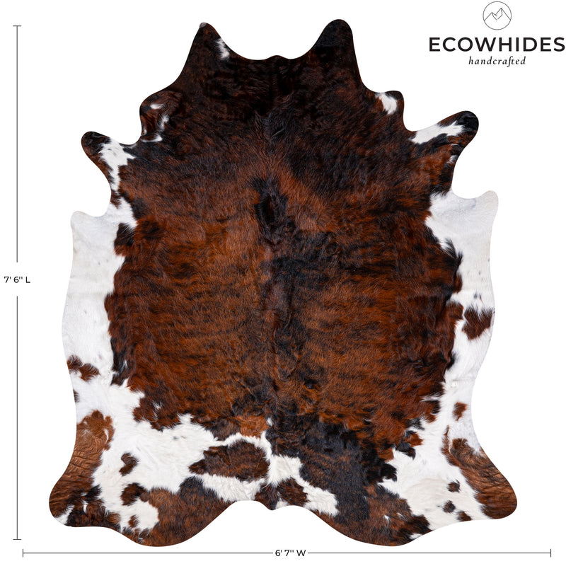 Brindle Mix Cowhide Rug Size 7'6'' L X 6'7'' W 5321 , Stain Resistant Fur | eCowhides