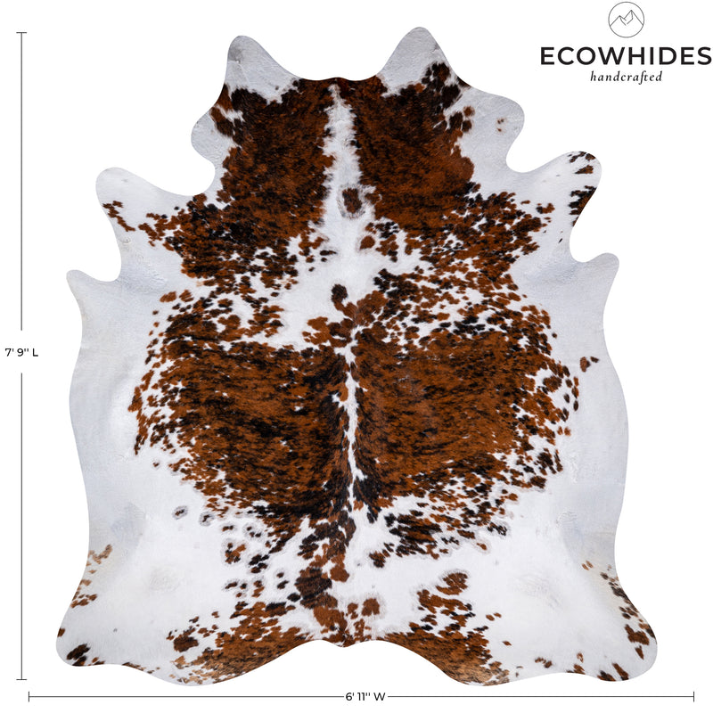 Tricolor Cowhide Rug Size 7'9'' L X 6'11'' W 5325 , Stain Resistant Fur | eCowhides