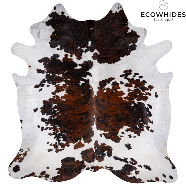 Tricolor Cowhide Rug Size 8'1'' L X 7'2'' W 5326 , Stain Resistant Fur | eCowhides
