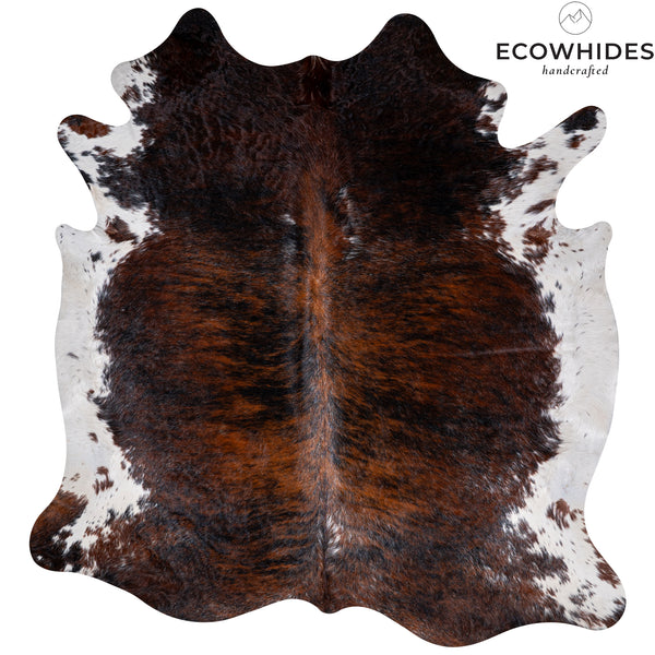 Brindle White Belly Cowhide Rug Size 7'5'' L X 6'9'' W 5329 , Stain Resistant Fur | eCowhides