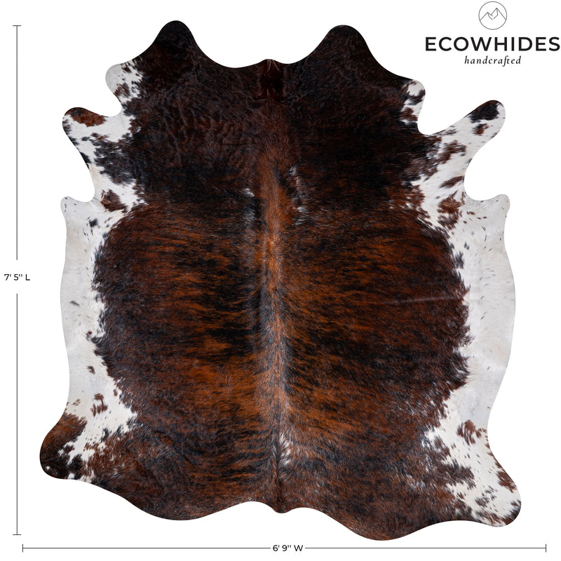 Brindle White Belly Cowhide Rug Size 7'5'' L X 6'9'' W 5329 , Stain Resistant Fur | eCowhides