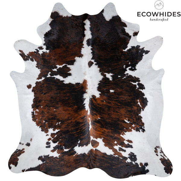 Tricolor Cowhide Rug Size 7'7'' L X 6'9'' W 5331 , Stain Resistant Fur | eCowhides