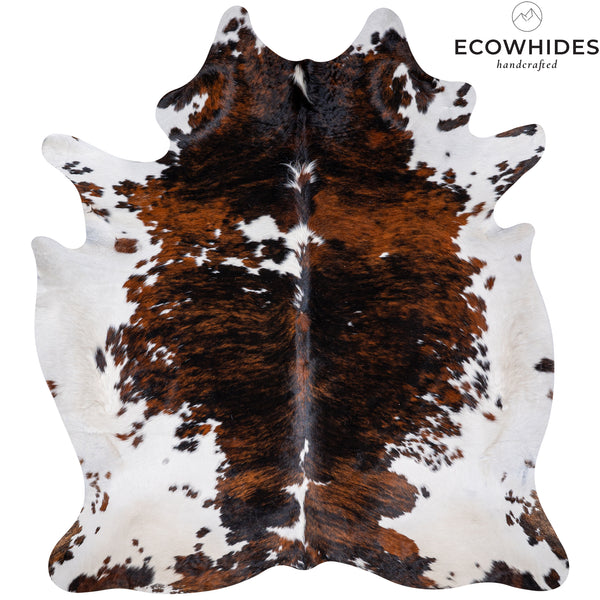 Tricolor Cowhide Rug Size 7'4'' L X 6'8'' W 5351 , Stain Resistant Fur | eCowhides