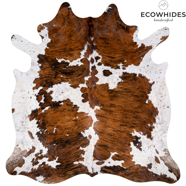 Tricolor Cowhide Rug Size 7'2'' L X 7'1'' W 5378 , Stain Resistant Fur | eCowhides