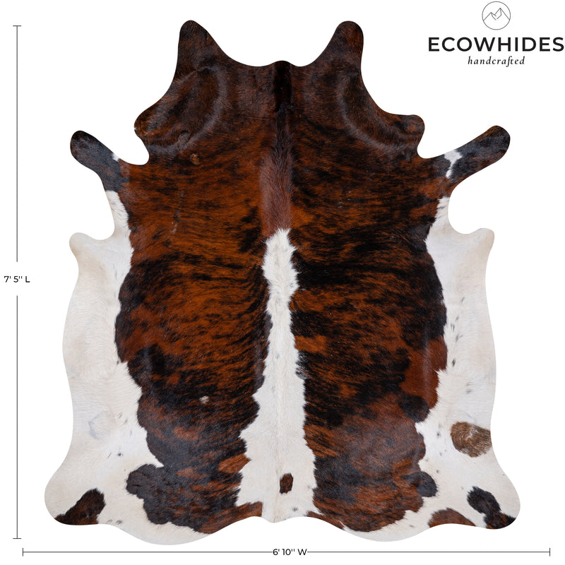 Tricolor Cowhide Rug Size 7'5' L X 6'10'' W 5389 , Stain Resistant Fur | eCowhides