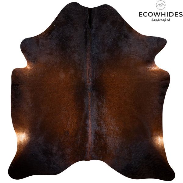 Brazilian Chocolate Cowhide Rug Size 7'6" L x 6'10" W 5875