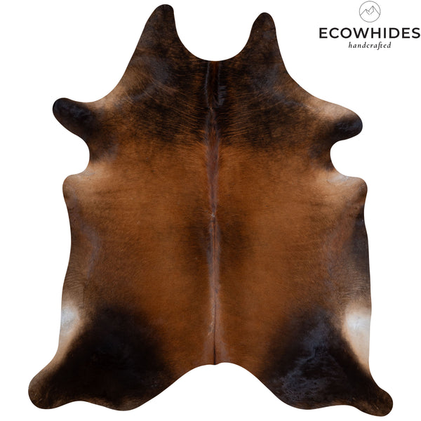 Brazilian Chocolate Cowhide Rug Size 7'9" L x 6'10" W 5932