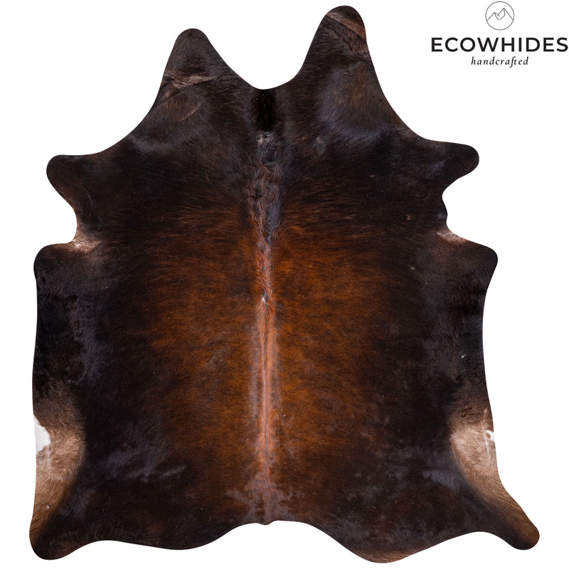 Brazilian Chocolate Cowhide Rug Size 7'1" L x 6'8" W 6132