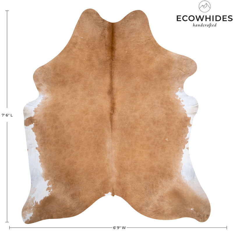 Brazilian Beige Cowhide Rug Size 7'6" L x 6'9" W 6147