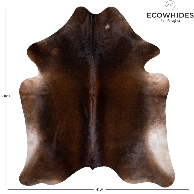 Brazilian Chocolate Cowhide Rug Size 6'10" L x 6' W 6180