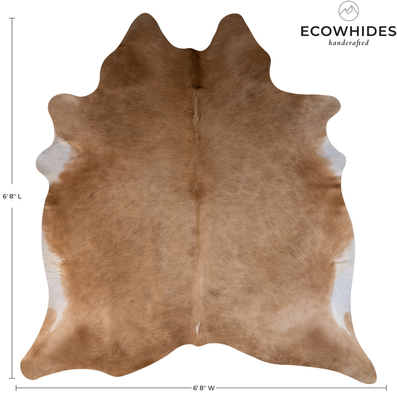 Brazilian Beige Cowhide Rug Size 6'8" L x 6'8" W 6805