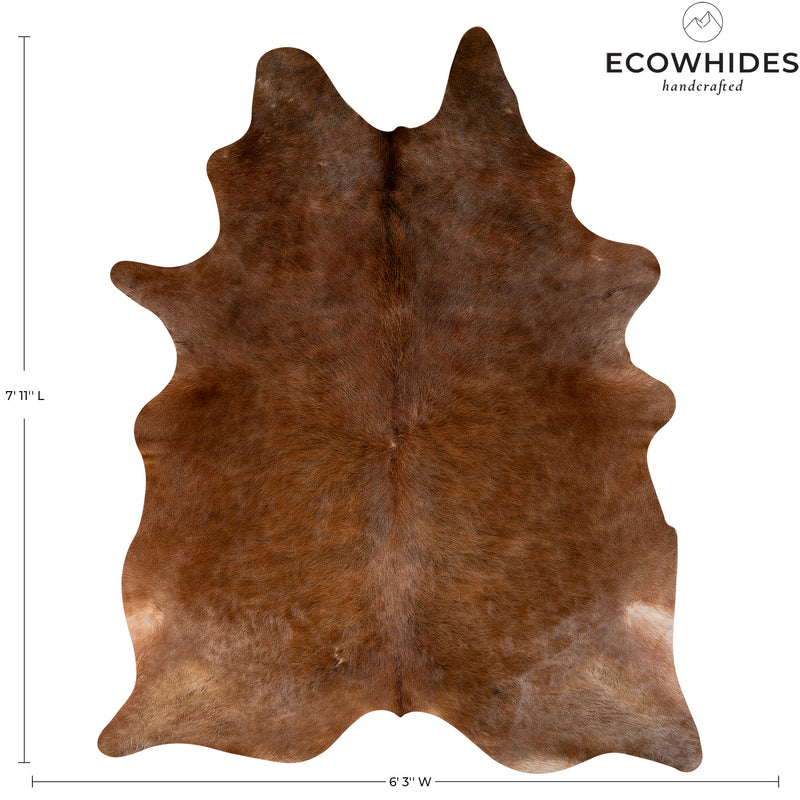 Brazilian Brown Cowhide Rug Size 7'11" L x 6'3" W 6820