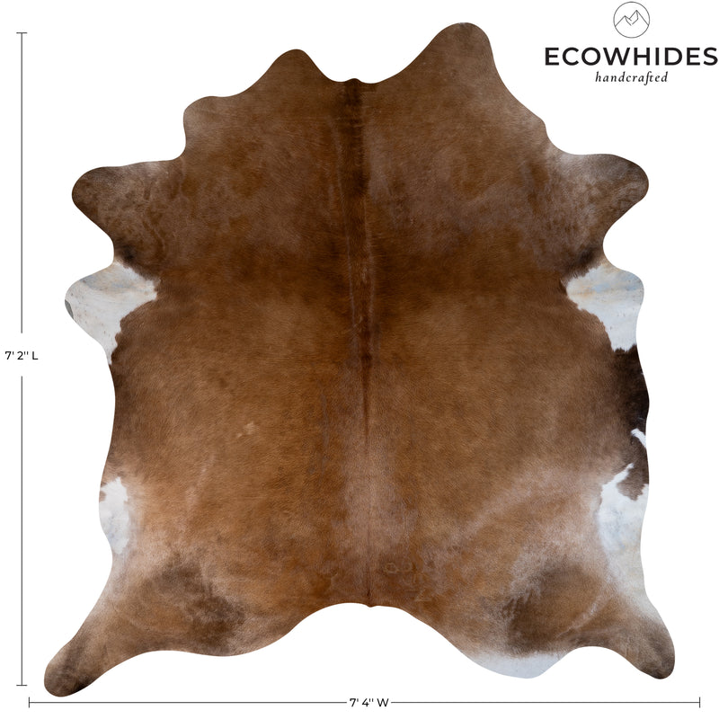 Brazilian Beige Cowhide Rug Size 7'2" L x 7'4" W 6833