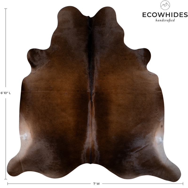 Brazilian Chocolate Cowhide Rug Size 6'10" L x 7' W 6851