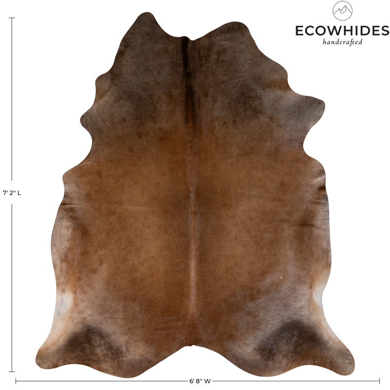 Brazilian Brown Cowhide Rug Size 7'2" L x 6'8" W 6859