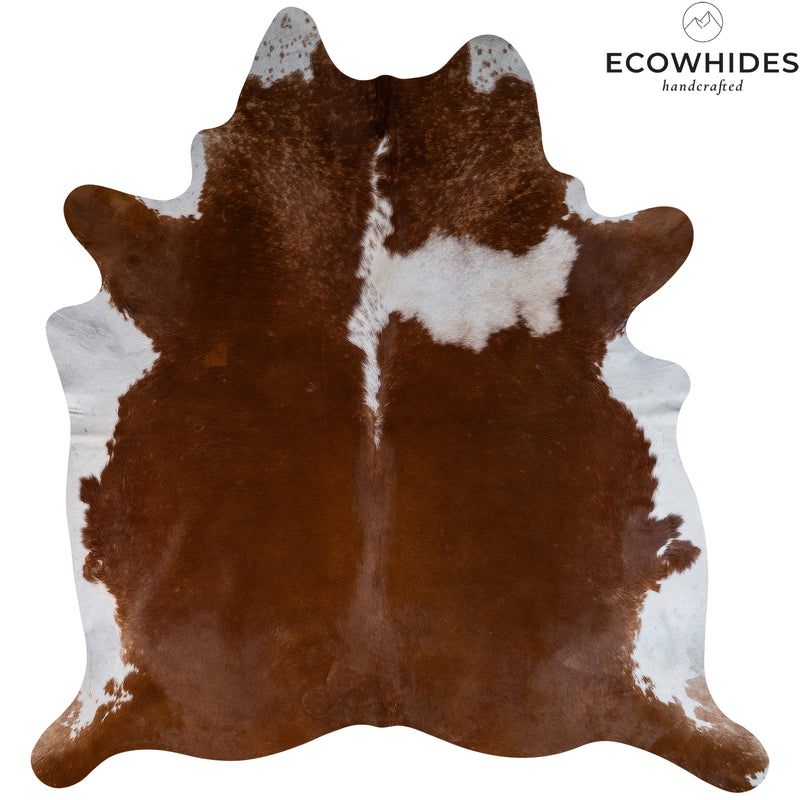 Brazilian Brown and White Cowhide Rug Size 7'5" L x 7'2" W 6871