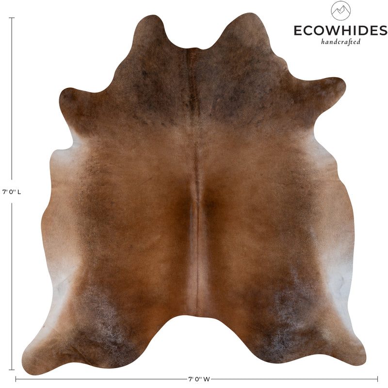 Brazilian Brown Cowhide Rug Size 7' L x 7' W 6888