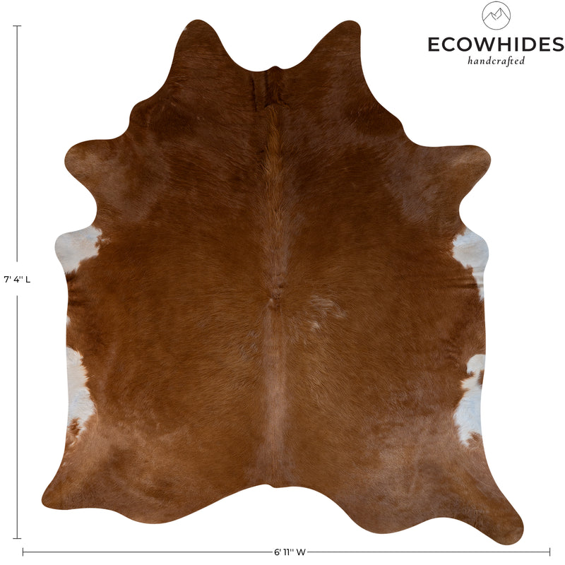 Brazilian Brown Cowhide Rug Size 7'4" L x 6'11" W 6905