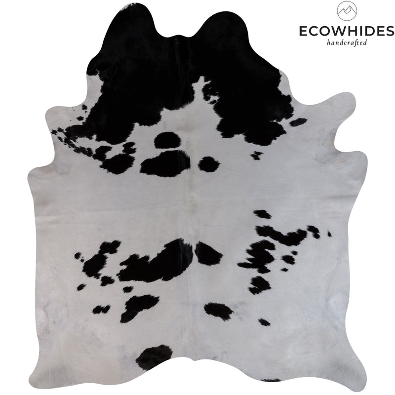 Brazilian Black and White Cowhide Rug Size 7'10" L x 6'10" W 6906