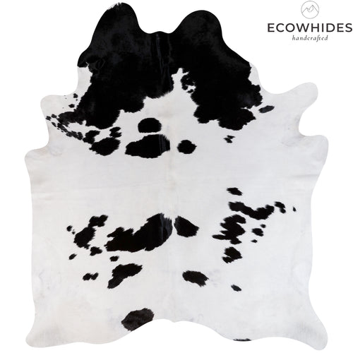 Brazilian Black and White Cowhide Rug Size 7'10" L x 6'10" W 6906