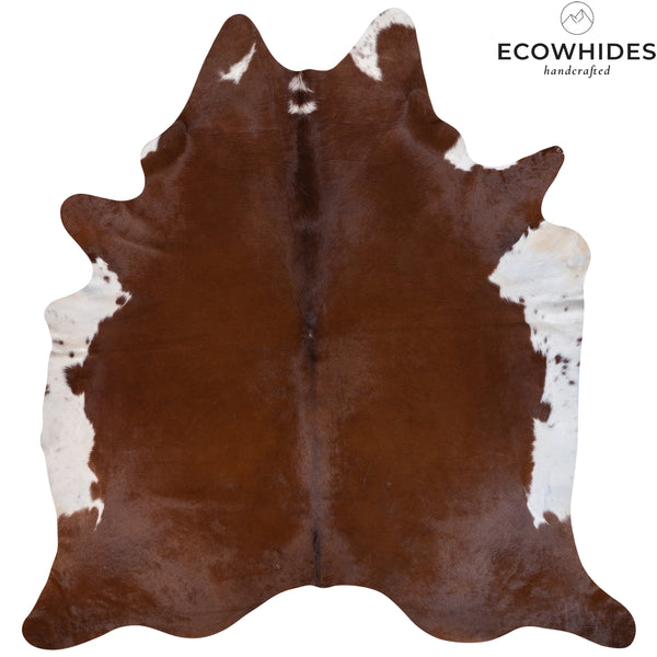 Brazilian Brown and White Cowhide Rug Size 7'11" L x 7'10" W 6913