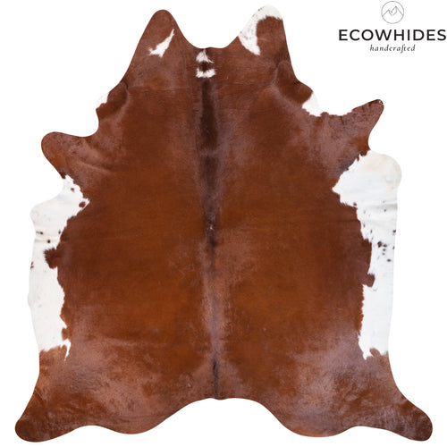 Brazilian Brown and White Cowhide Rug Size 7'11" L x 7'10" W 6913