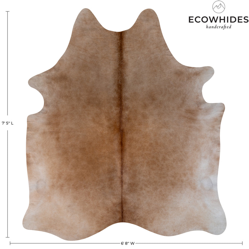 Brazilian Beige Cowhide Rug Size 7'5" L x 6'8" W 6985