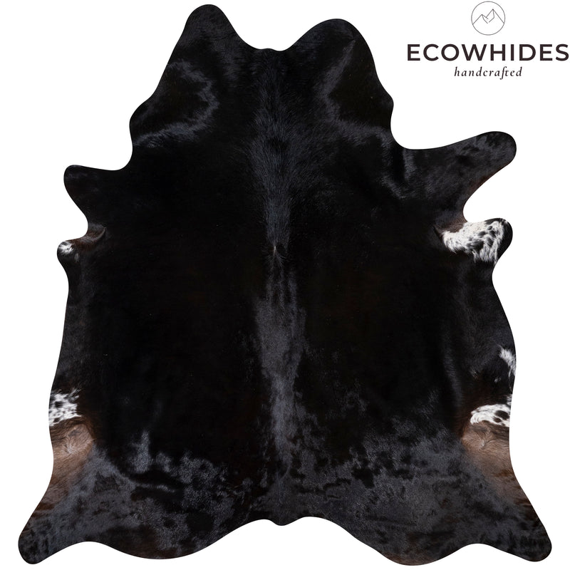 Brazilian Black Cowhide Rug Size 7'2" L x 7'2" W 7214