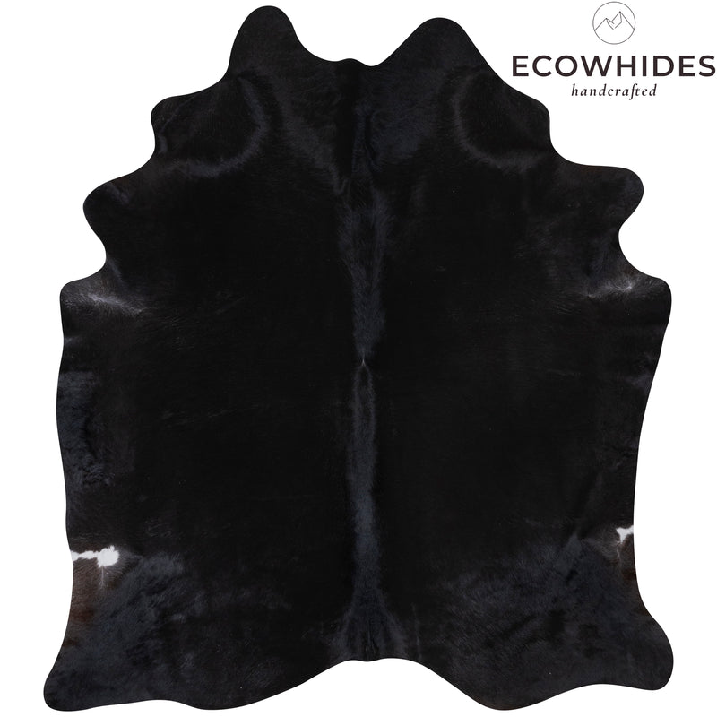 Brazilian Black Cowhide Rug Size 7'5" L x 6'7" W 7220