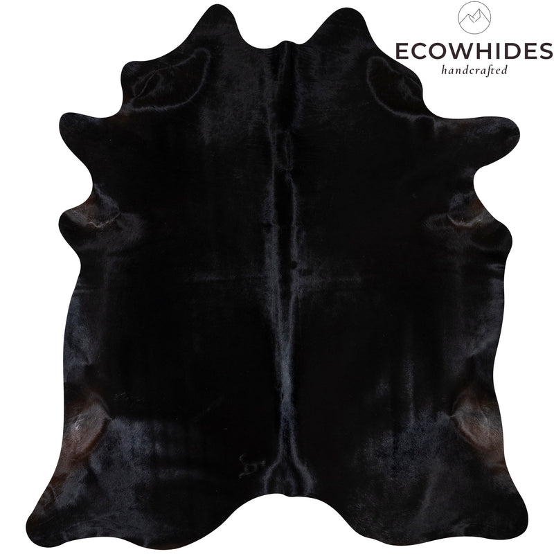 Brazilian Black Cowhide Rug Size 7'4" L x 7' W 7224