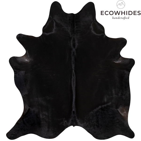 Brazilian Black Cowhide Rug Size 7'7" L x 6'11" W 7225