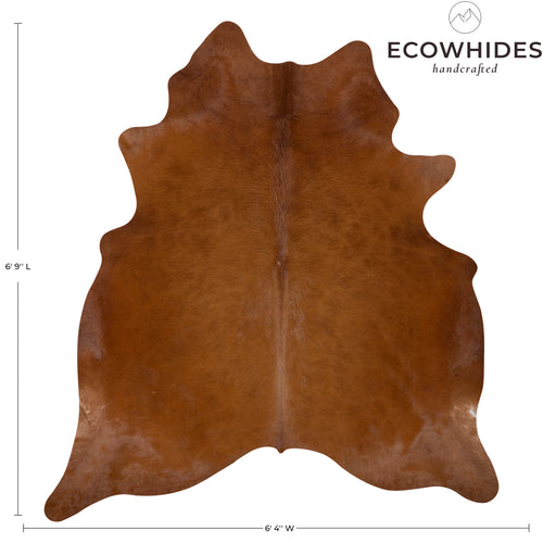 Brazilian Brown Cowhide Rug Size 6'9" L x 6'4" W 7229