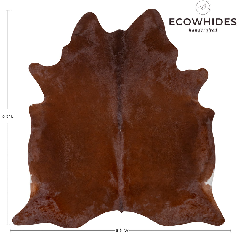 Brazilian Brown Cowhide Rug Size 6'3" L x 6'5" W 7233