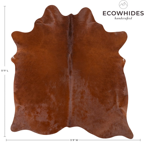 Brazilian Brown Cowhide Rug Size 5'11" L x 5'9" W 7237