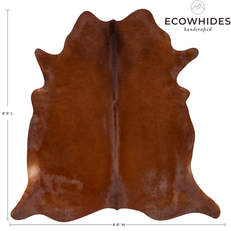 Brazilian Brown Cowhide Rug Size 6'5" L x 6'6" W 7239