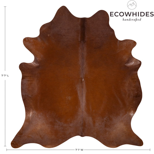 Brazilian Brown Cowhide Rug Size 7'7" L x 7'1" W 7240