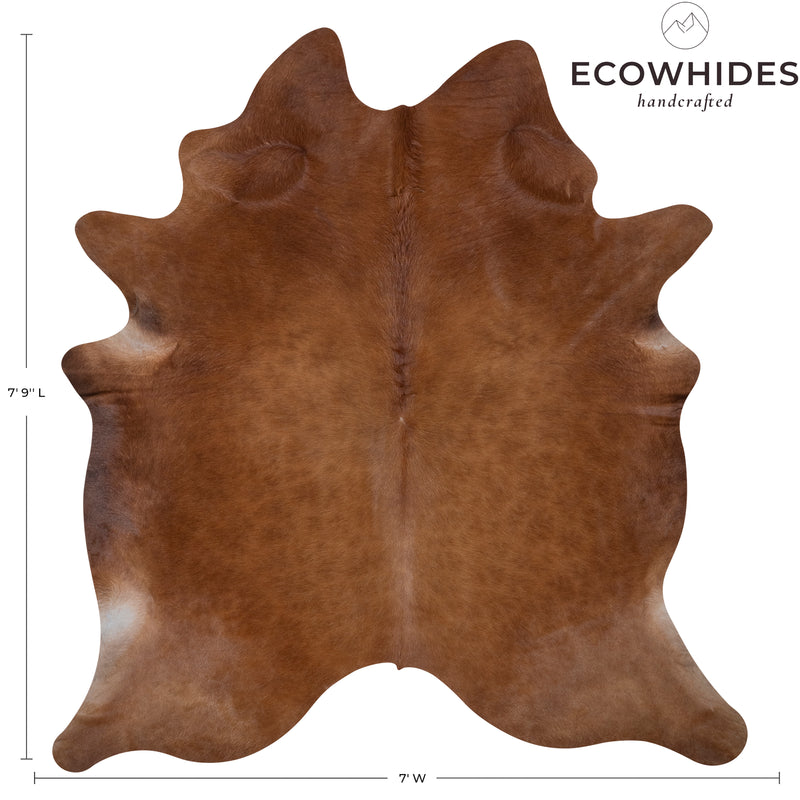 Brazilian Brown Cowhide Rug Size 7'9" L x 7' W 7251