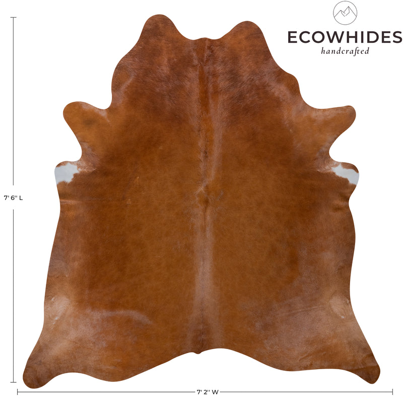 Brazilian Brown Cowhide Rug Size 7'6" L x 7'2" W 7254